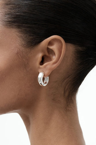 Nina Gordon - Sense Medium Hoops, Silver