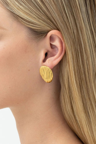 Nina Gordon - Small Paloma Dome Earrings, Gold