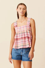 Ruby - Margie Tie Back Top, Peachie Tartan