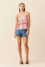 Ruby - Margie Tie Back Top, Peachie Tartan