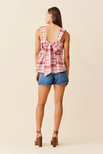 Ruby - Margie Tie Back Top, Peachie Tartan