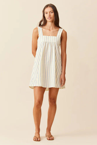 Ruby - Margie Tie Mini Dress, Butter Navy Stripe