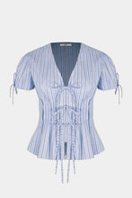 Ruby - Simona Blouse, Blue Sky Stripe