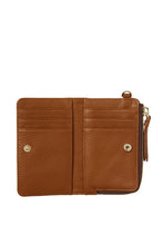 Saben - Wednesday Wallet, Tan + Croc + White Stitch