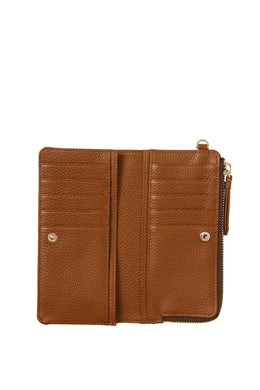 Saben - Willa Wallet, Tan + Croc + White Stitch