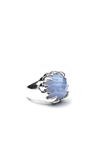 Stolen Girlfriends Club Jewellery - Claw Ring, Blue Lace Agate/ Silver