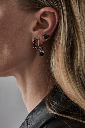 Stolen Girlfriends Club Jewellery - Love Claw Earrings in Onyx / Gold Plated