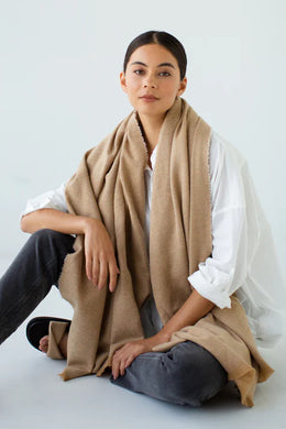 Sophie - Hey Herringbone Scarf, Oat/Honey