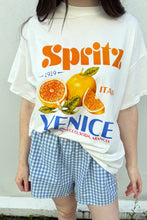 By Frankie - Aperol Spritz T Shirt Set, White/Blue Gingham