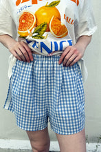 By Frankie - Aperol Spritz T Shirt Set, White/Blue Gingham