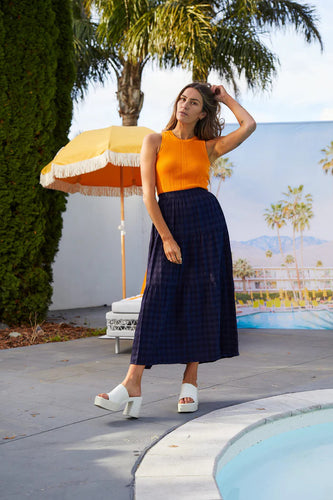 Thing Thing - Clara Skirt, Navy Check