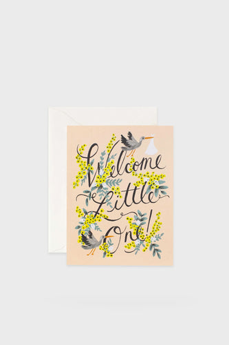 Lettuce - Greeting Card, Welcome Little One Rabbit