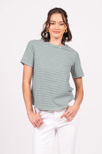 Wilson Trollope - Emilia Top S/S, Evergreen Stripe