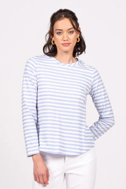 Wilson Trollope - Emilia Top L/S, Periwinkle Stripe