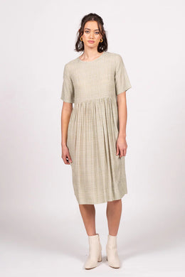 Wilson Trollope - Otama Dress S/S, Sage Grid