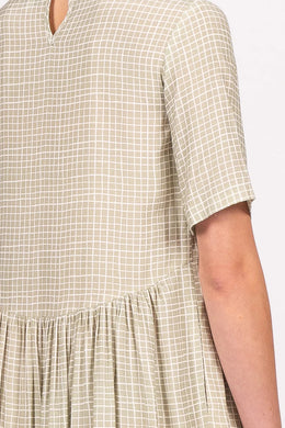 Wilson Trollope - Otama Dress S/S, Sage Grid