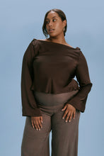 Ruby - Firebird Satin Cowl Top, Espresso