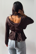 Ruby - Firebird Satin Cowl Top, Espresso