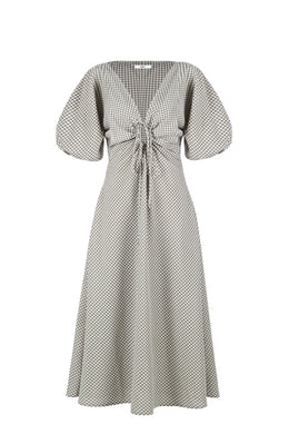 Ruby - Donovan Tie Dress, Olive Gingham