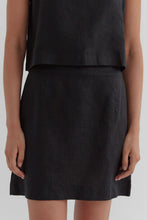 Assembly Label - Lucie Linen Skirt, Black