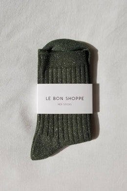 Le Bon Shoppe - Her Socks Lurex, Pine Glitter